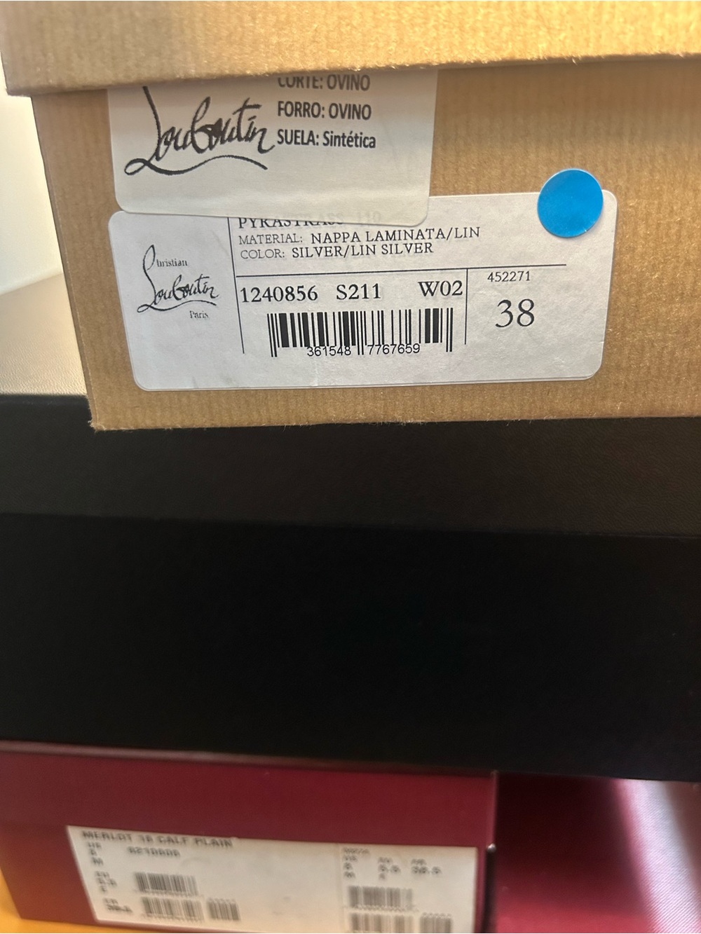 Christian Louboutin Silver Crystal Platform Sandals with Ankle Strap - Picture 2 of 9